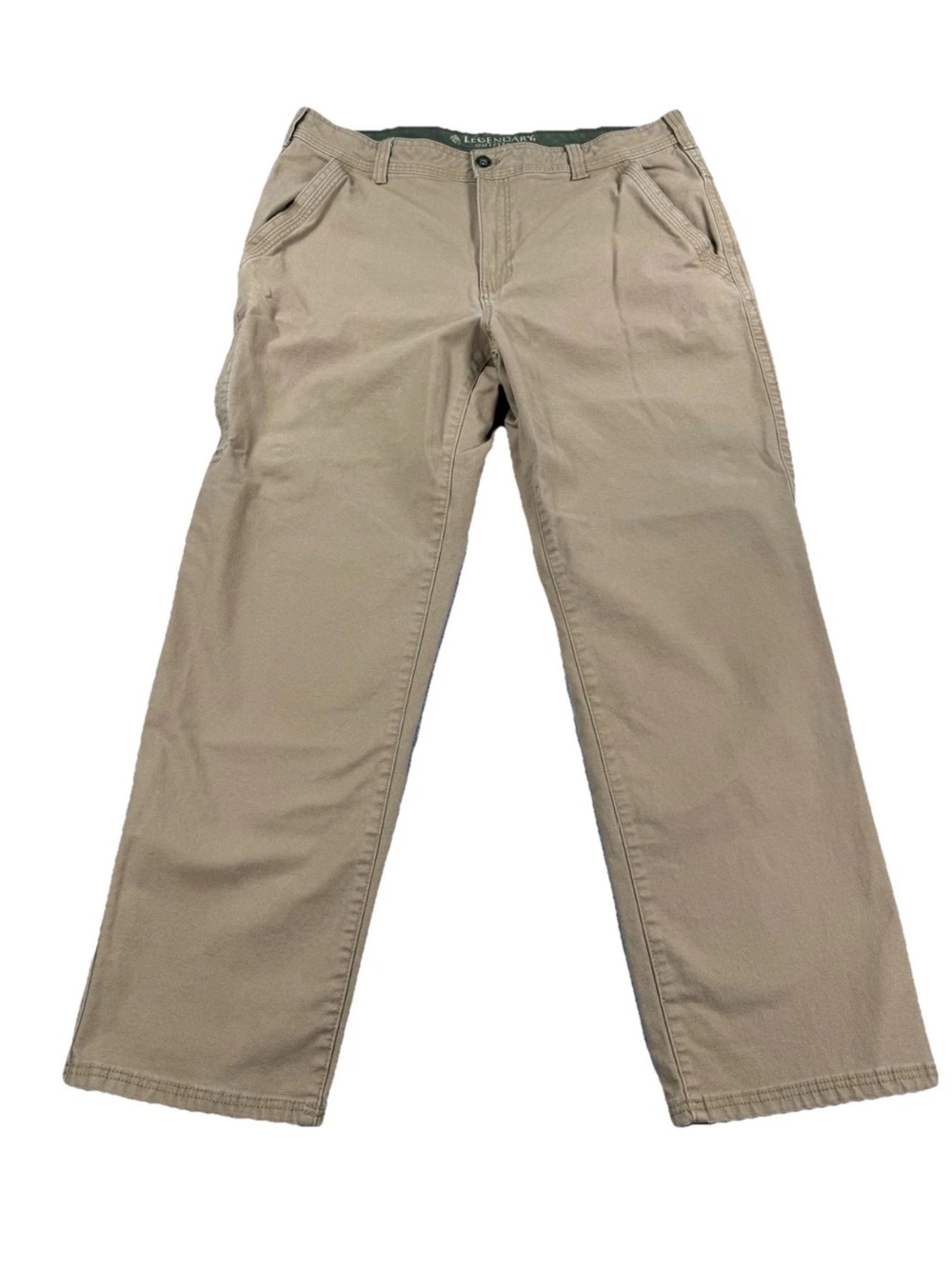 Legendary Outfitters Canvas Pants Jeans Mens 38x30 Stretch Workwear Hiking Tan